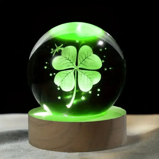 Veilleuse Boule de Cristal — Trèfle à 4 Feuilles